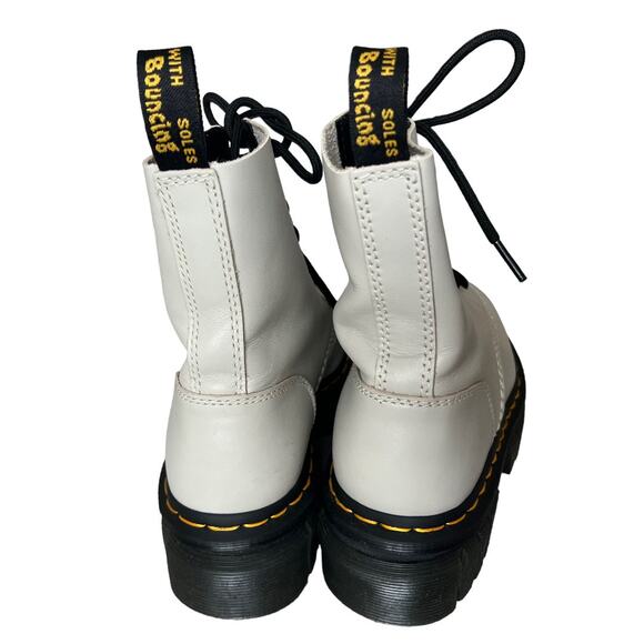 Dr. Martens Audrick Leather White Chunky Platform Combat Boots Women Siz… - Picture 5 of 12